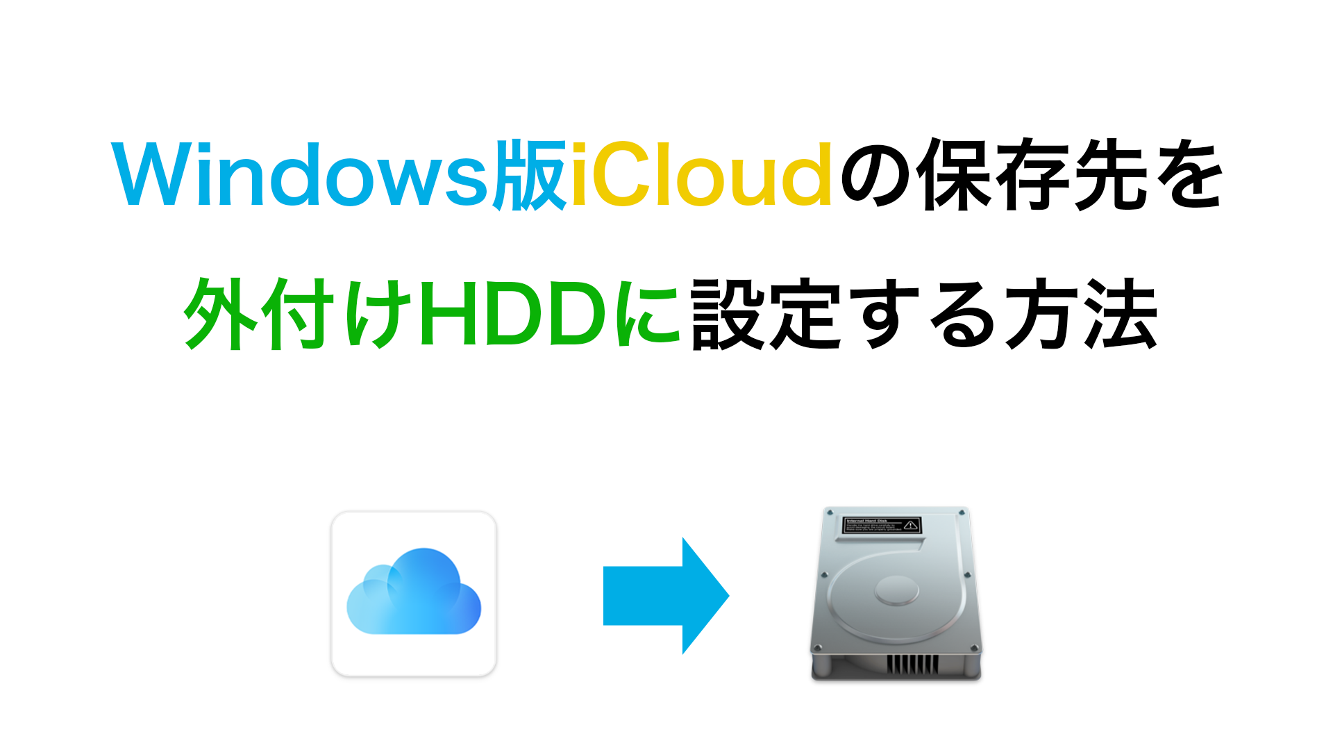 icloudwin - Windows版iCloudの保存先を外付けHDDに設定する方法